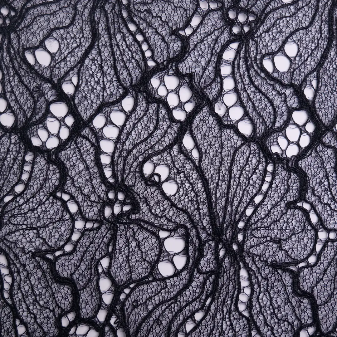 China Fabric for Blouse,Skirt,Shirt Long Sleeve Button ,T-shirt  Lace Knit Fabric Nylon Rayon black color buy from China wholesaler bulk order at wholesale price free worldwide shipping Alibaba