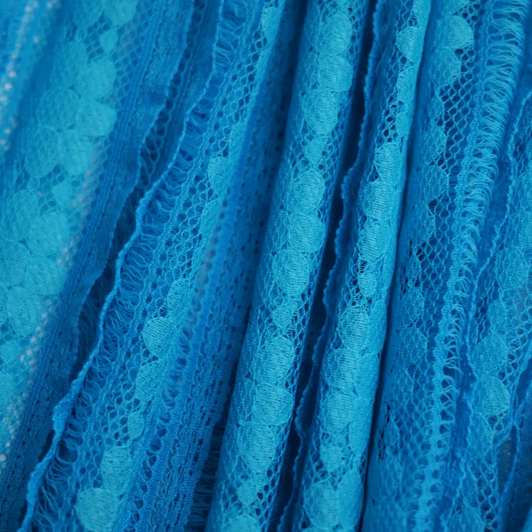 China Fabric for Blouse,Skirt,Skirt  Lace Knit Fabric Cotton Nylon Spandex blue color buy from China wholesaler bulk order at wholesale price free worldwide shipping Alibaba
