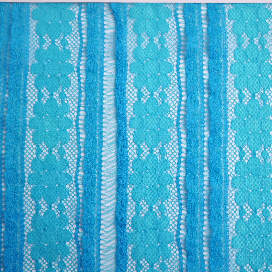 China Fabric for Blouse,Skirt,Skirt  Lace Knit Fabric Cotton Nylon Spandex blue color buy from China wholesaler bulk order at wholesale price free worldwide shipping Alibaba
