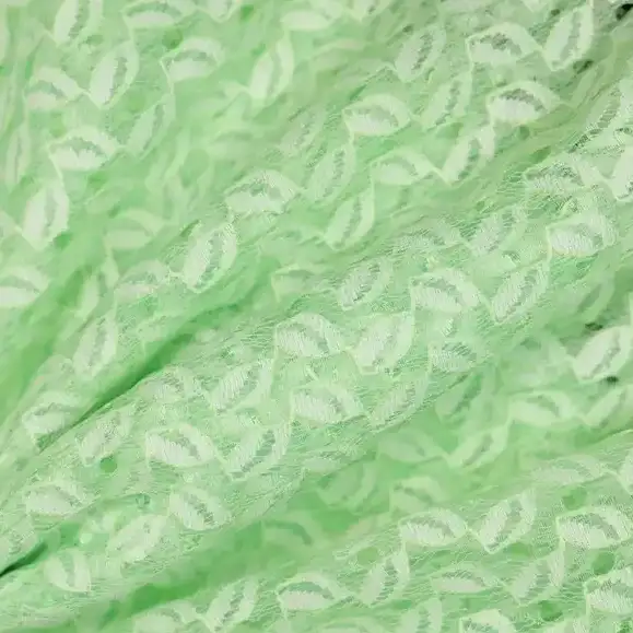 China Fabric for Backless Beach Dress,Kids Lace Trim Dress,Lace-Up V-Neck Crop Top Lace Knit Fabric Polyamide green color buy from China wholesaler bulk order at wholesale price free worldwide shipping Alibaba