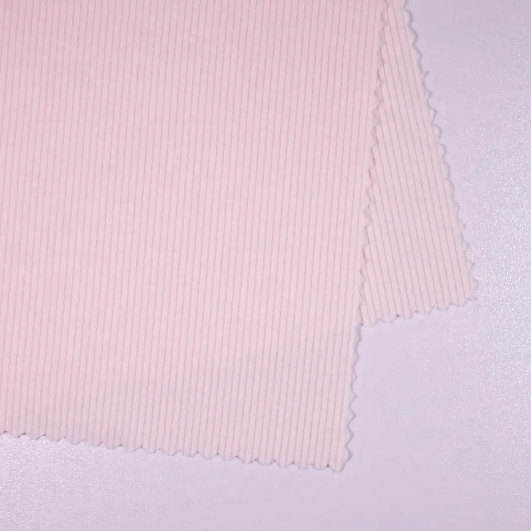 China Fabric for Hoodie,Sweatshirt Rib Knit Fabric Cotton Polyester Spandex pink color buy from China wholesaler bulk order at wholesale price free worldwide shipping Alibaba