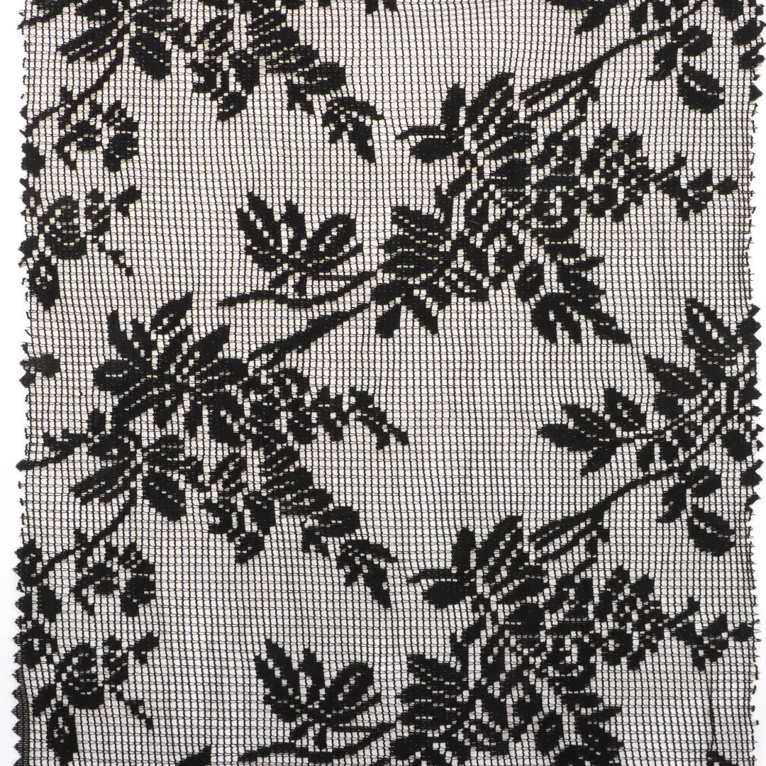China Fabric for Crop Top,Skirt  Lace Knit Fabric Polyester BLACK color buy from China wholesaler bulk order at wholesale price free worldwide shipping Alibaba