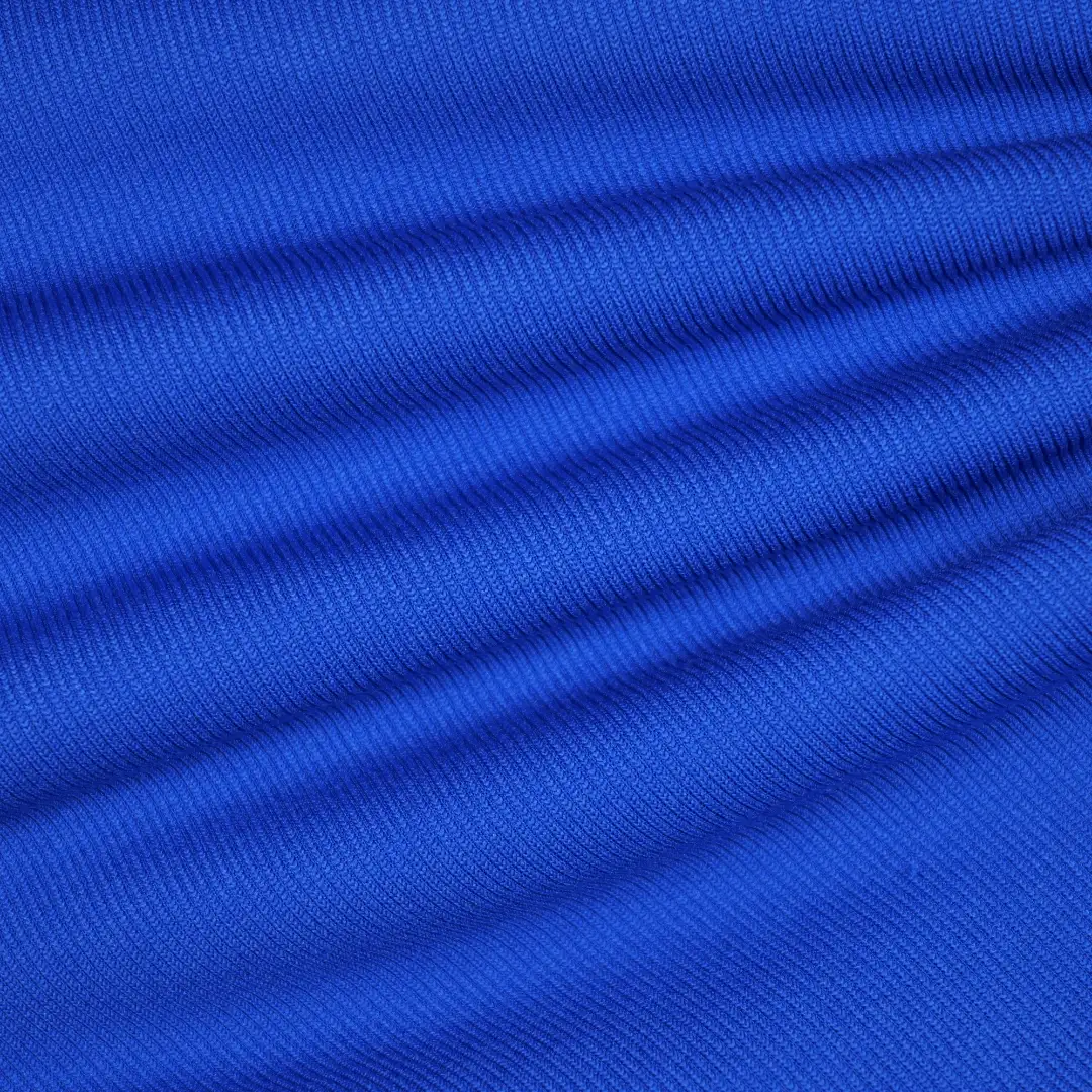 China Fabric for Pants,Hoodie Rib Knit Fabric Polyester Spandex Cotton Blue color buy from China wholesaler bulk order at wholesale price free worldwide shipping Alibaba