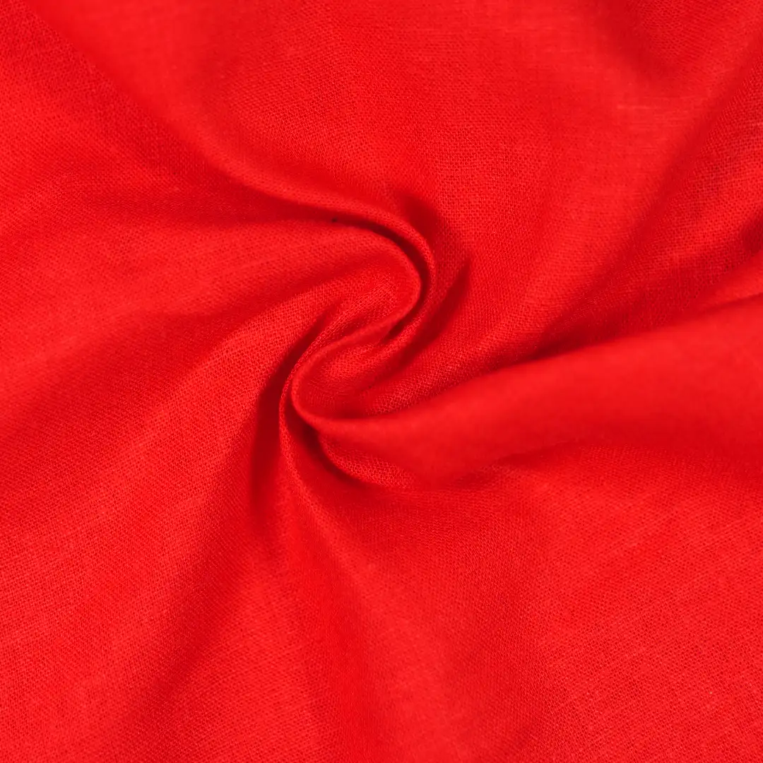 China Fabric for Shirt,Skirt,Sleeveless Sundress Cotton/Rayon Plain Woven Blended Fabric Flax Rayon RED color buy from China wholesaler bulk order at wholesale price free worldwide shipping Alibaba