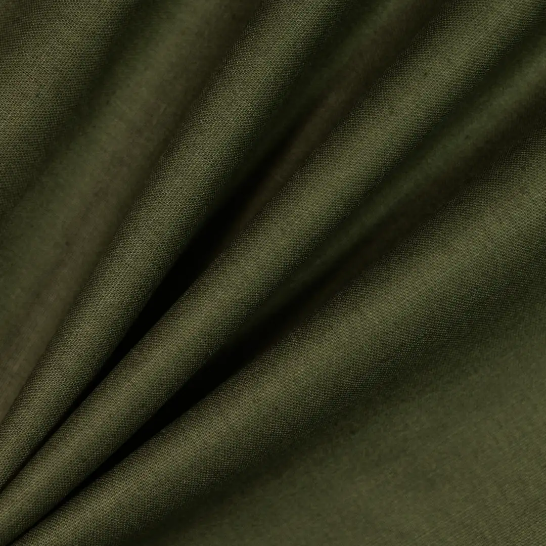 China Fabric for Shirt,Pants,Skirt Cotton Plain Natural Woven Fabric Flax Cotton DARK GREEN color buy from China wholesaler bulk order at wholesale price free worldwide shipping Alibaba