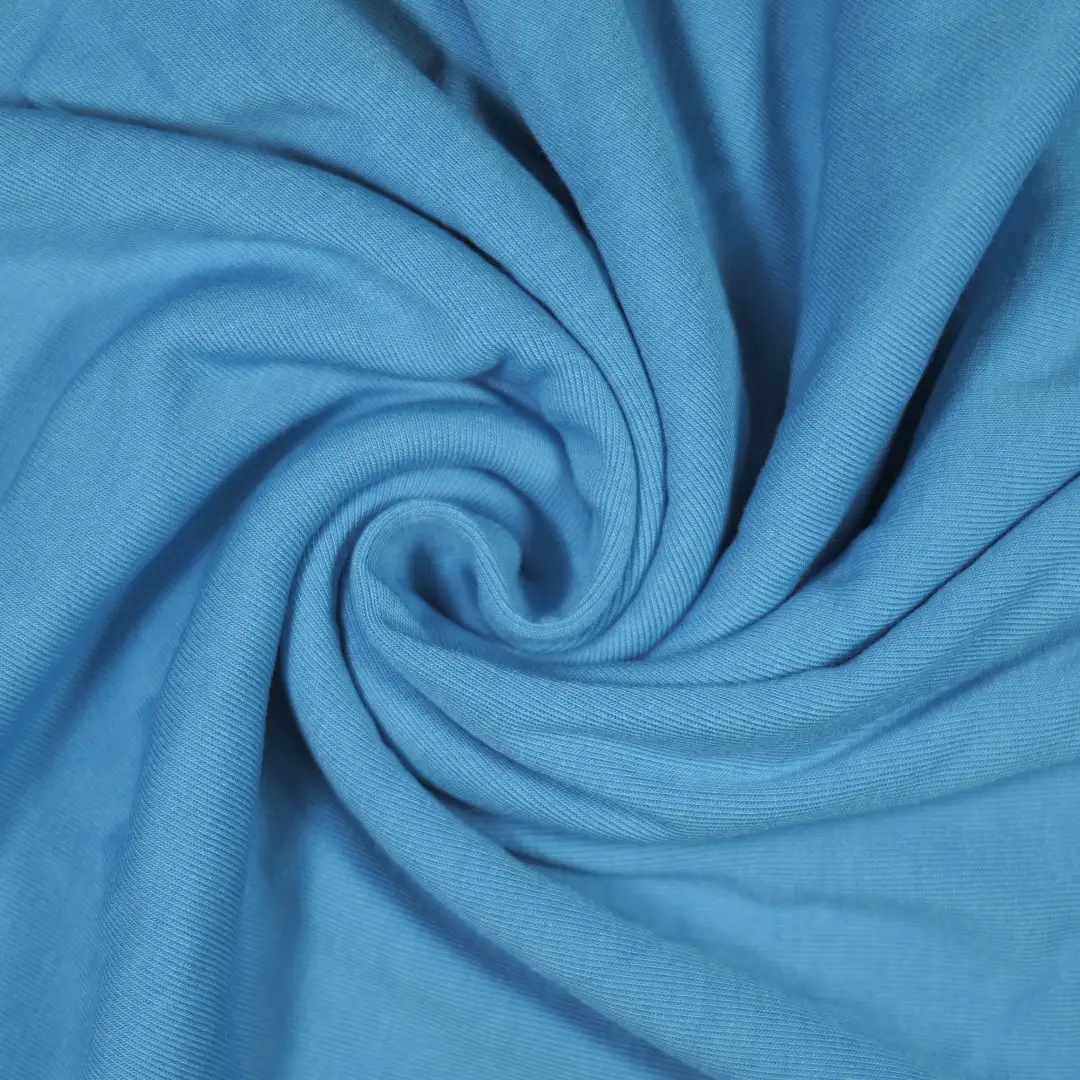 China Fabric for T-Shirt,Polo Shirt,Tank Top Rib Knit Fabric Poly Lactic Acid（PLA) Rayon Blue color buy from China wholesaler bulk order at wholesale price free worldwide shipping Alibaba
