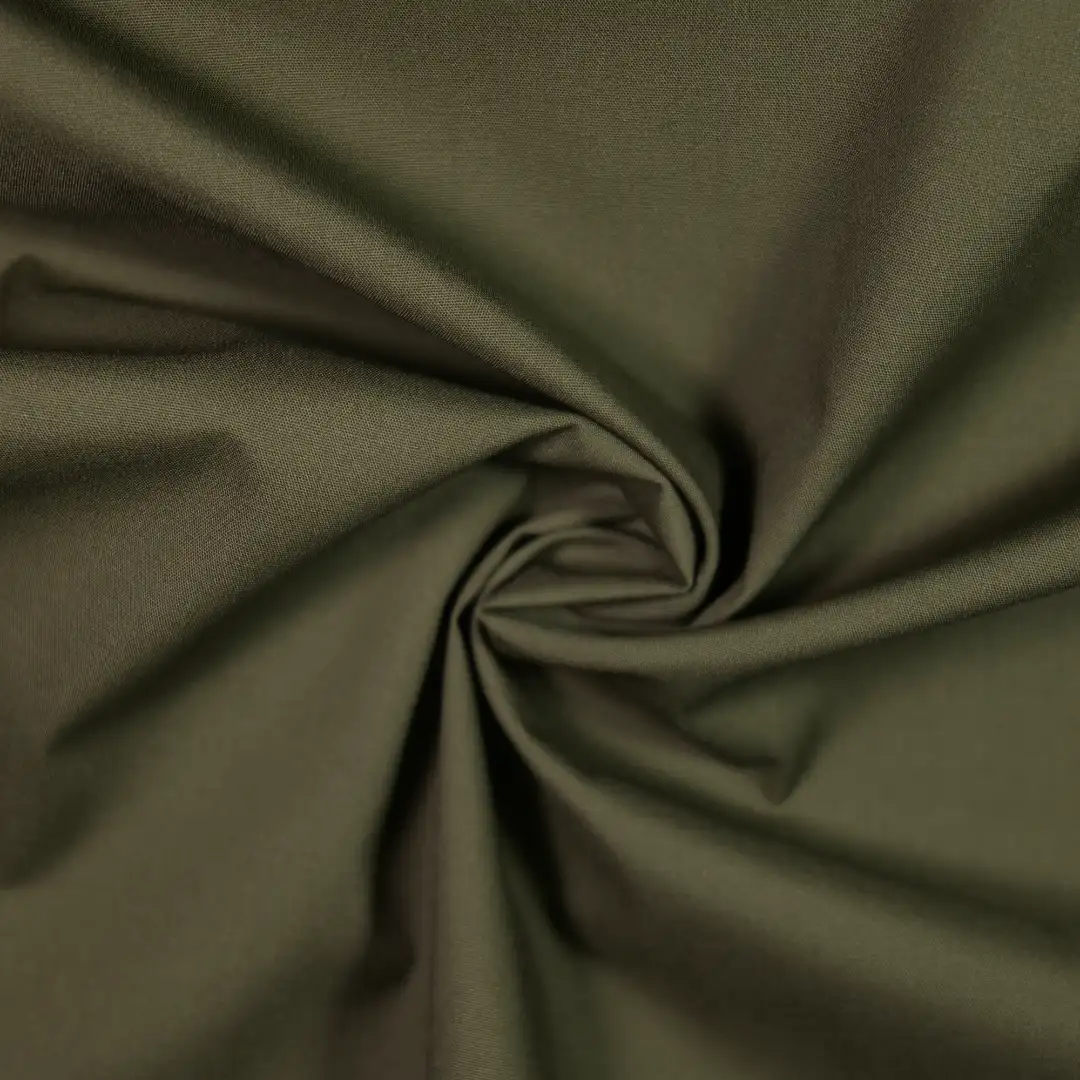 China Fabric for Shirt,Blouse,Crop Top TC Poplin Woven Blended Fabric Polyester Cotton Olive color buy from China wholesaler bulk order at wholesale price free worldwide shipping Alibaba
