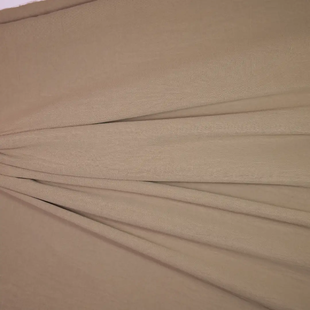 China Fabric for Shirt,Pants,Blouse,Crop Top,Women's Pants  Crepe Woven Blended Fabric Polyester Spandex Khaki color buy from China wholesaler bulk order at wholesale price free worldwide shipping Alibaba