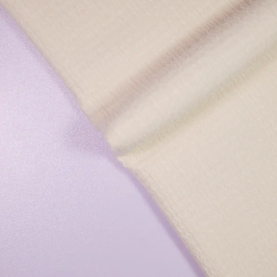 China Fabric for Round Neck Pullover ,Crew Neck Pullover ,Knitted Trousers  Tricot Knit Fabric Polyester Spandex Bisque color buy from China wholesaler bulk order at wholesale price free worldwide shipping Alibaba