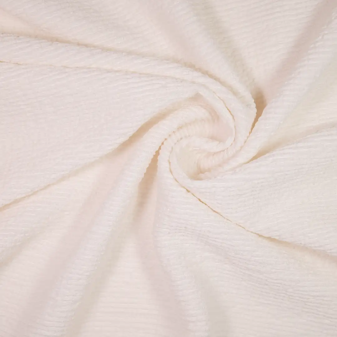 China Fabric for Pants,Crew Neck Pullover  Tricot Knit Fabric Polyester Spandex White color buy from China wholesaler bulk order at wholesale price free worldwide shipping Alibaba