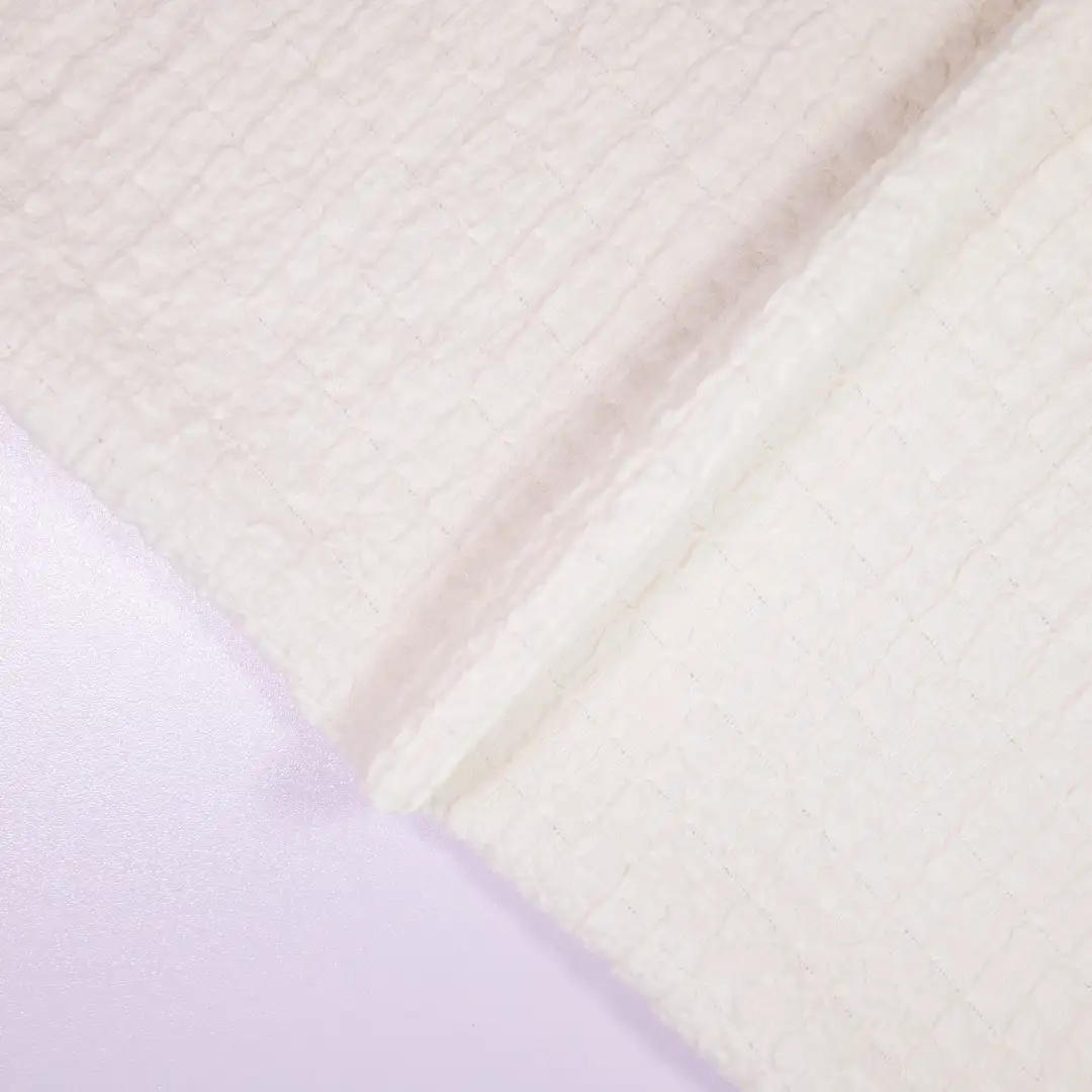 China Fabric for Pants,Crop Top,Crew Neck Pullover  Tricot Knit Fabric Polyester Spandex Beige color buy from China wholesaler bulk order at wholesale price free worldwide shipping Alibaba