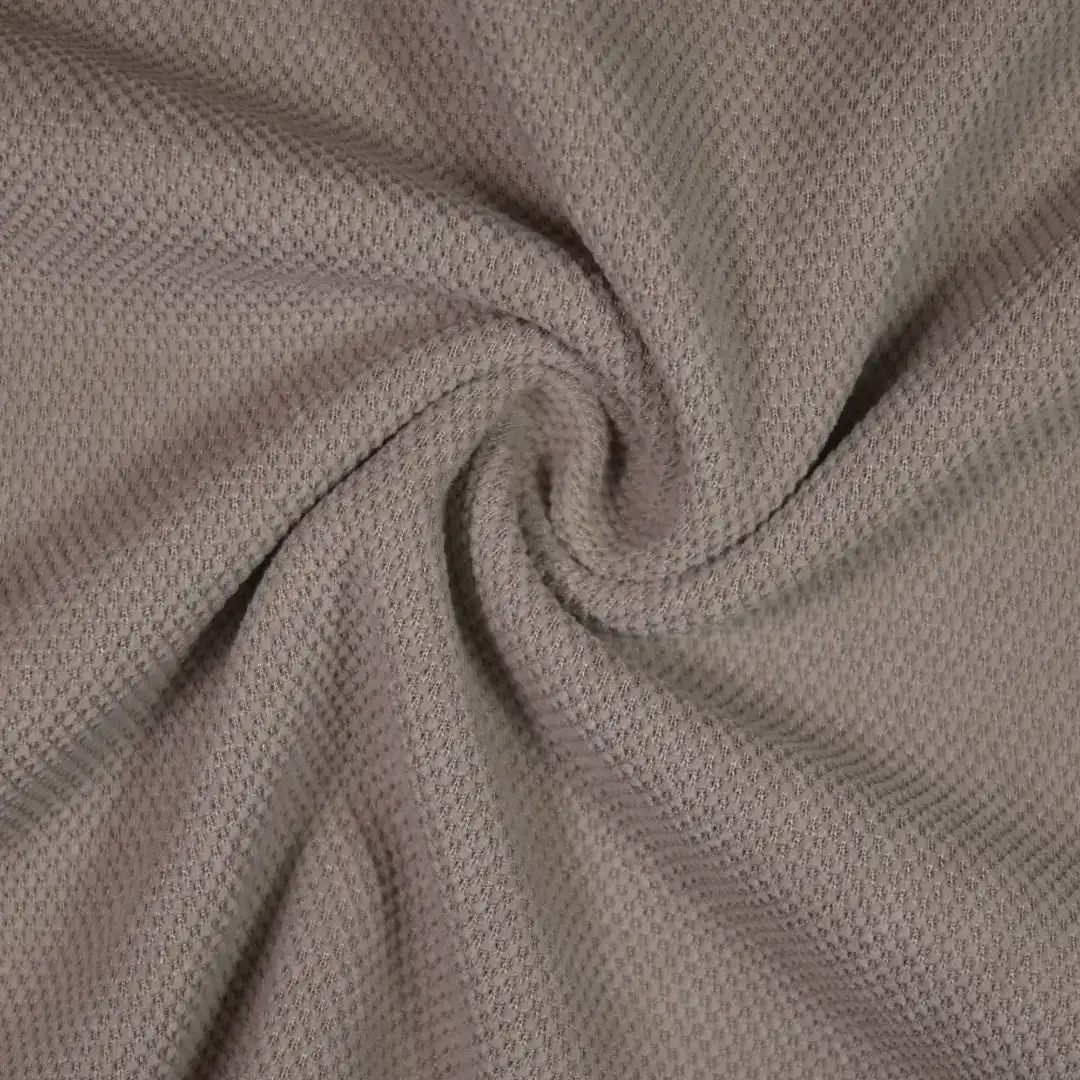 China Fabric for Hoodie Pique Knit Fabric Polyester Spandex Brownie color buy from China wholesaler bulk order at wholesale price free worldwide shipping Alibaba