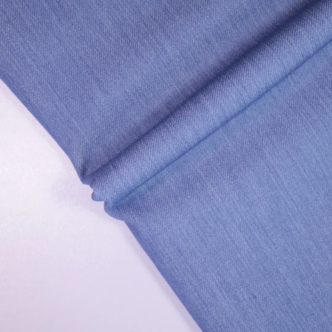 China Fabric for Shirt,Pants,Suit Trouser,Blouse,Crop Top,Women's Pants  Polyester/Rayon Plain Woven Blended Fabric Polyester Rayon Spandex Blue color buy from China wholesaler bulk order at wholesale price free worldwide shipping Alibaba