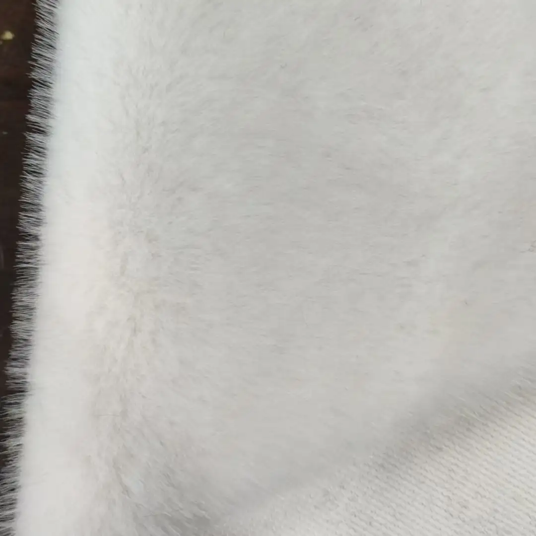 China Fabric for Overcoat Fake Fur Knit Fabric Polyester white color buy from China wholesaler bulk order at wholesale price free worldwide shipping Alibaba