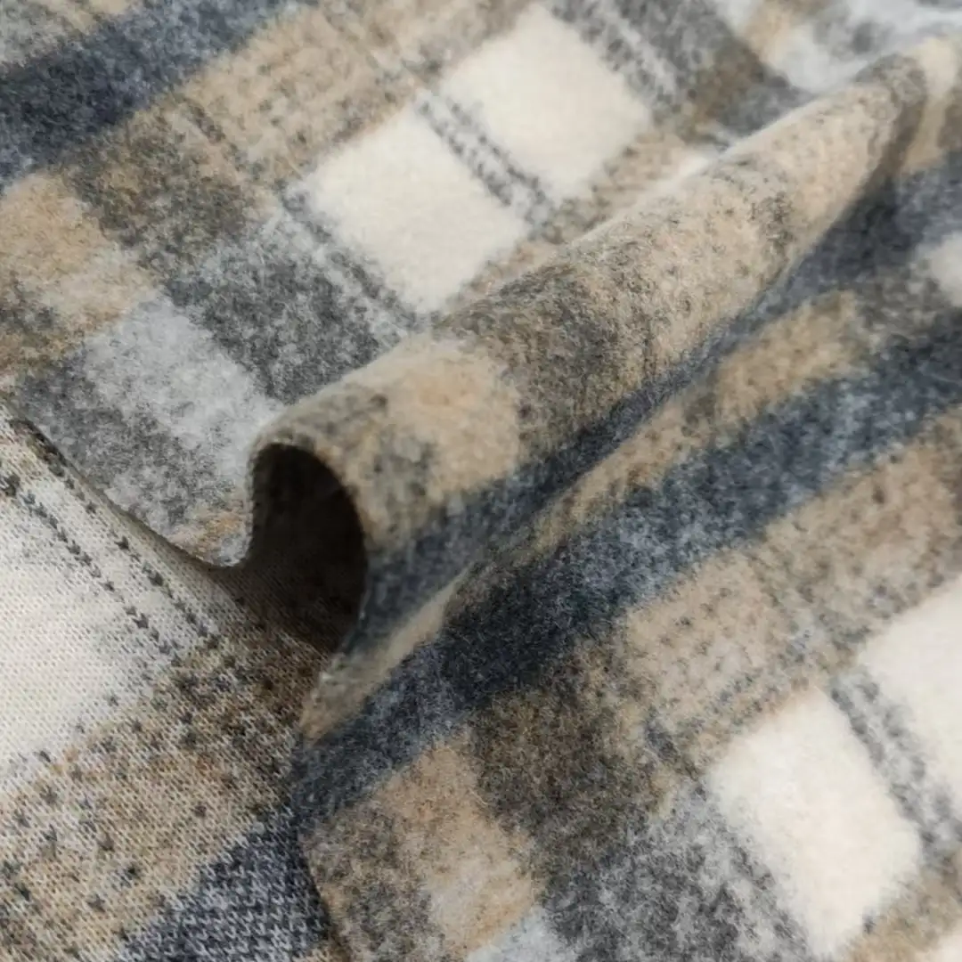 China Fabric for Hoodie,Padded Jacket,Overcoat Knit Woolen Fabric Woolen Polyester beige color buy from China wholesaler bulk order at wholesale price free worldwide shipping Alibaba