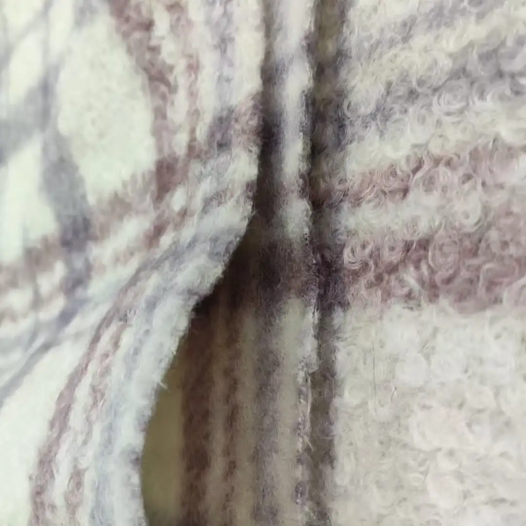 China Fabric for Jackets,Padded Jacket,Overcoat,Full-Zipper Cardigan  Knit Woolen Fabric Woolen Polyester purple color buy from China wholesaler bulk order at wholesale price free worldwide shipping Alibaba