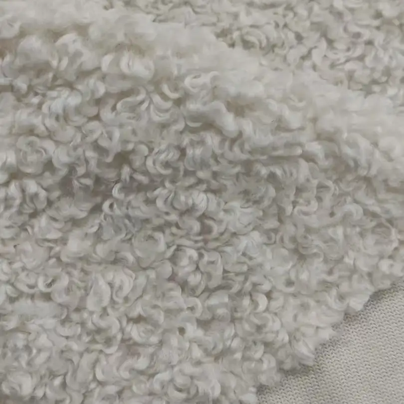 China Fabric for Jackets,Hoodie,Overcoat Teddy Knit Fabric Polyester white color buy from China wholesaler bulk order at wholesale price free worldwide shipping Alibaba
