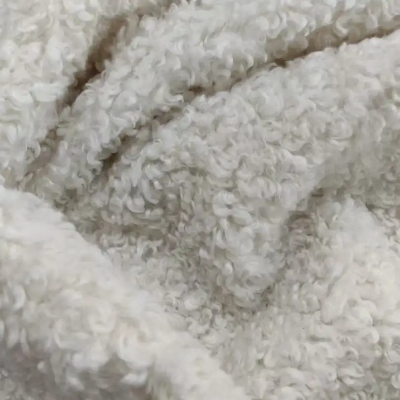 China Fabric for Jackets,Hoodie,Overcoat Teddy Knit Fabric Polyester white color buy from China wholesaler bulk order at wholesale price free worldwide shipping Alibaba