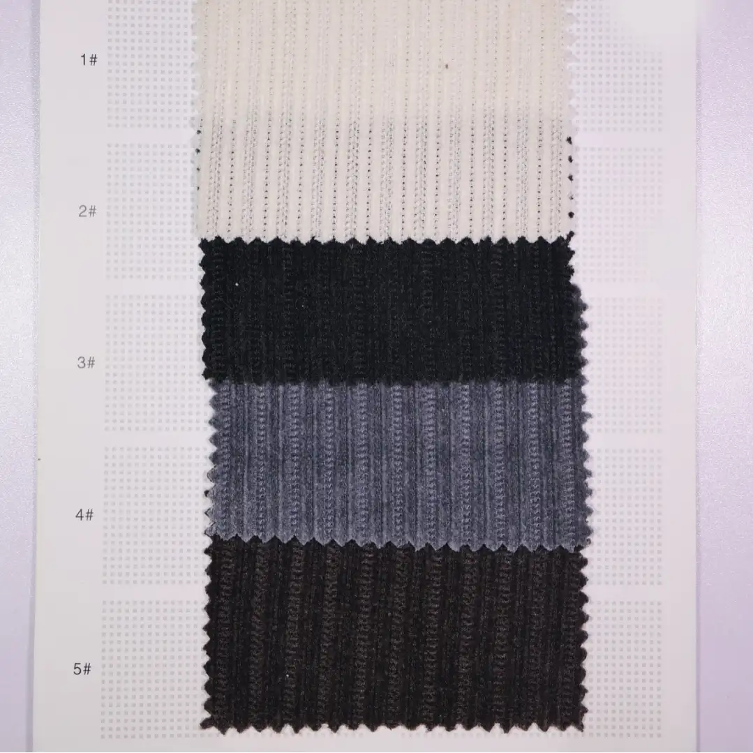China Fabric for Pants,Blazer,Full-Zipper Cardigan ,Knitted Trousers  knitted Corduroy Knit Fabric Polyester Spandex Gray color buy from China wholesaler bulk order at wholesale price free worldwide shipping Alibaba