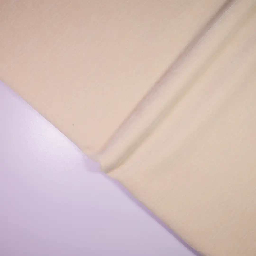 China Fabric for Pants,Jackets,Hoodie,Full-Zipper Cardigan  Double-side fleece Knit Fabric Polyester Spandex Beige color buy from China wholesaler bulk order at wholesale price free worldwide shipping Alibaba