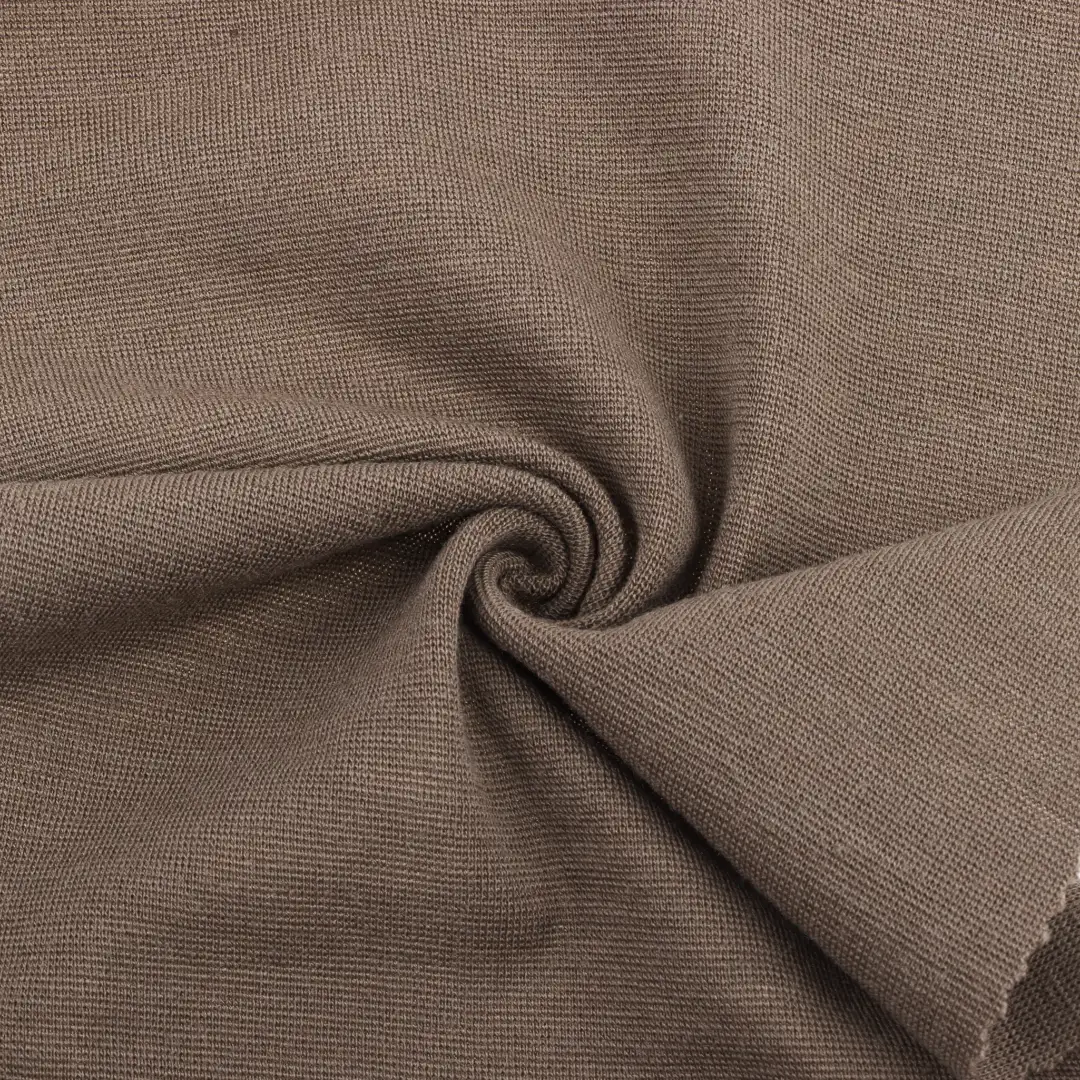 China Fabric for Polo Shirt,Crop Top,Hoodie,T-shirt  Rib Knit Fabric Wool Acrylic Spandex Brown color buy from China wholesaler bulk order at wholesale price free worldwide shipping Alibaba
