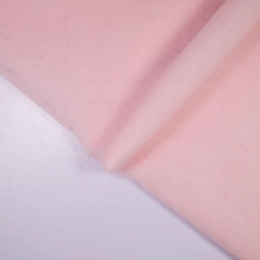 China Fabric for Interlining Mesh Knit Fabric Polyester Pink color buy from China wholesaler bulk order at wholesale price free worldwide shipping Alibaba