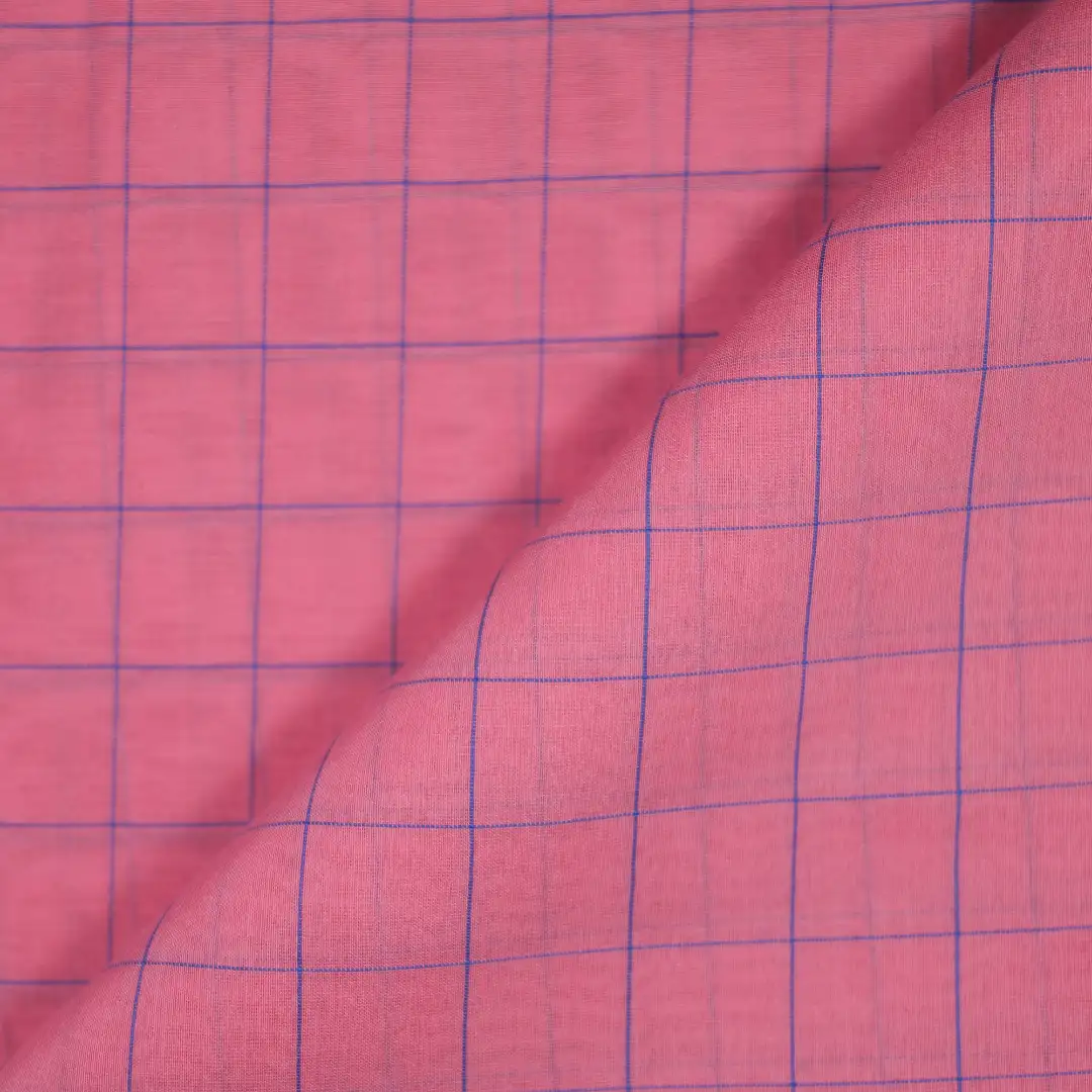 China Fabric for Blouse,Crop Top,Skirt Yarn Dyed Check Woven Blended Fabric Cotton Silk HotPink color buy from China wholesaler bulk order at wholesale price free worldwide shipping Alibaba