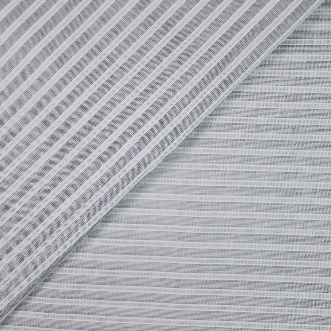 China Fabric for Blouse,Skirt,Shorts,Shirt Half Sleeve Button  Yarn Dyed Stripe Woven Blended Fabric Cotton Silk Gray color buy from China wholesaler bulk order at wholesale price free worldwide shipping Alibaba