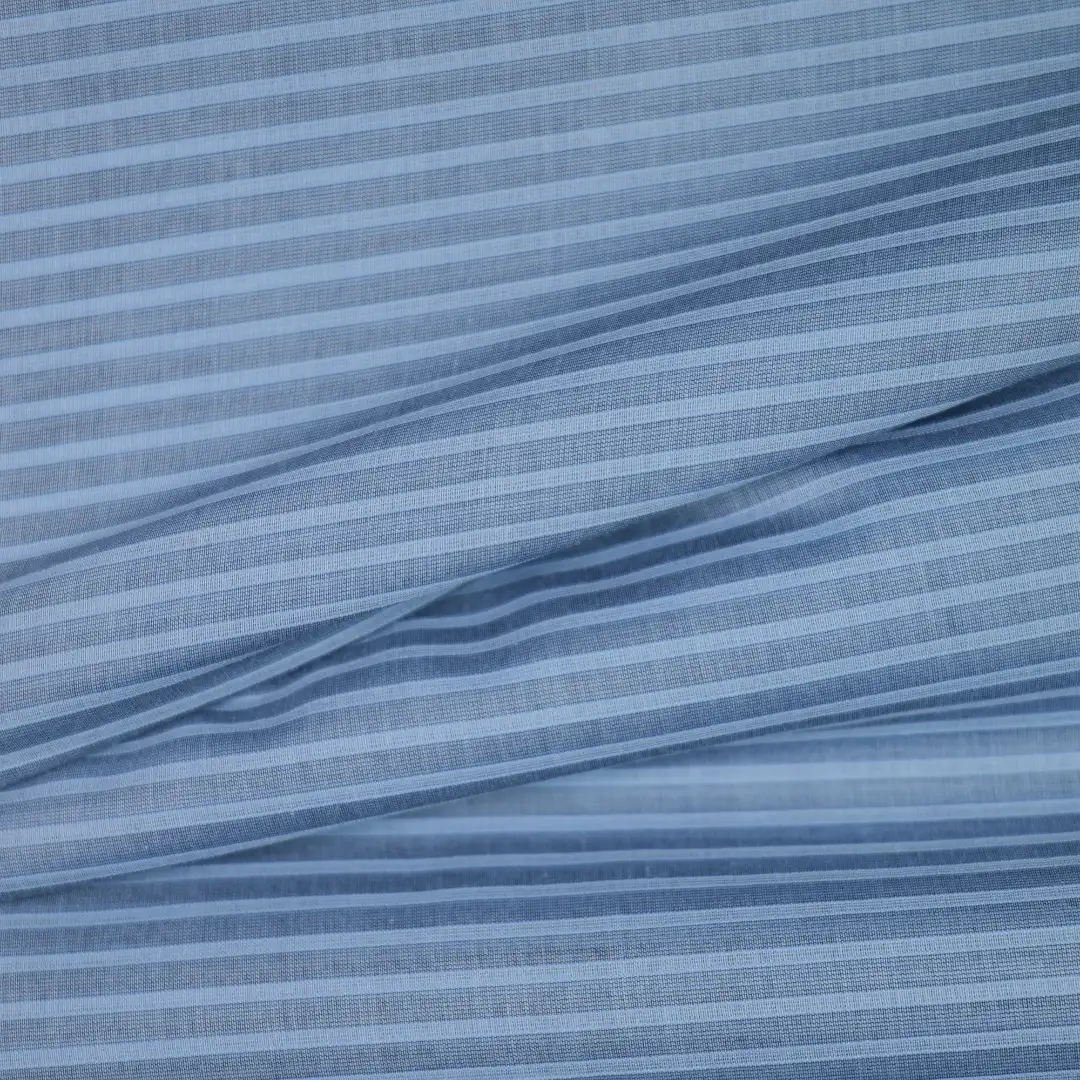 China Fabric for Shirt,Blouse,Crop Top Yarn Dyed Stripe Woven Blended Fabric Cotton Silk Blue color buy from China wholesaler bulk order at wholesale price free worldwide shipping Alibaba
