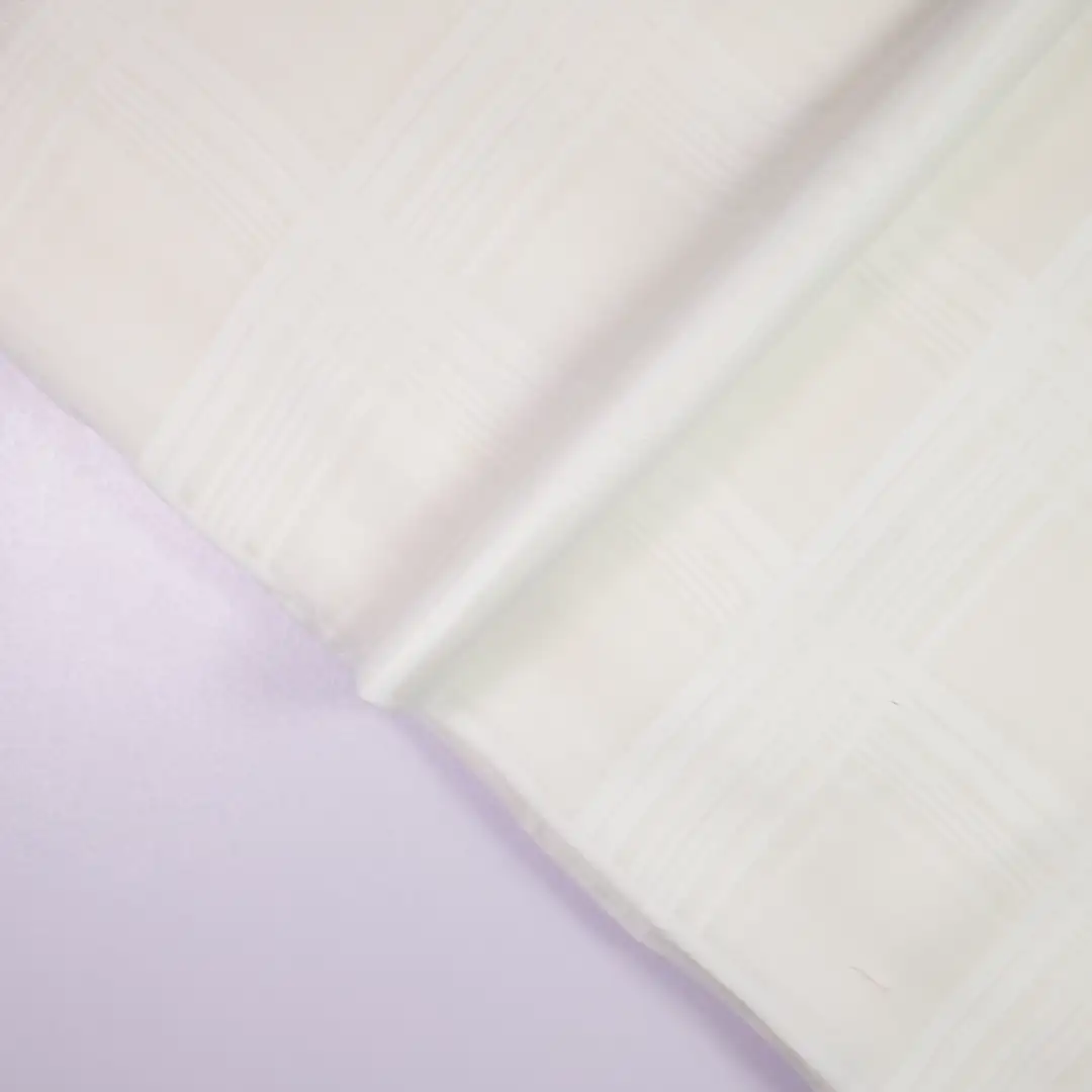 China Fabric for Shirt,Blouse,Crop Top Yarn Dyed Check Woven Blended Fabric Cotton Silk White color buy from China wholesaler bulk order at wholesale price free worldwide shipping Alibaba