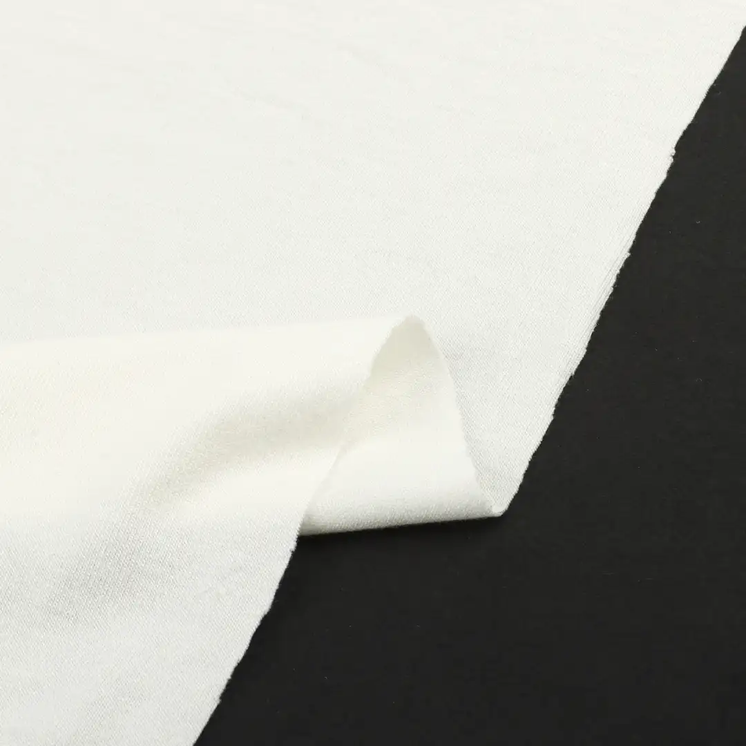 China Fabric for T-Shirt,Shirt Half Sleeve Button (Sweater),Crew Neck Pullover (Sweater),Dresses (Cardigan Open) (Sweater),Skirt (Sweater) Single Jersey Knit Fabric Rayon Spandex Cream color buy from China wholesaler bulk order at wholesale price free worldwide shipping Alibaba