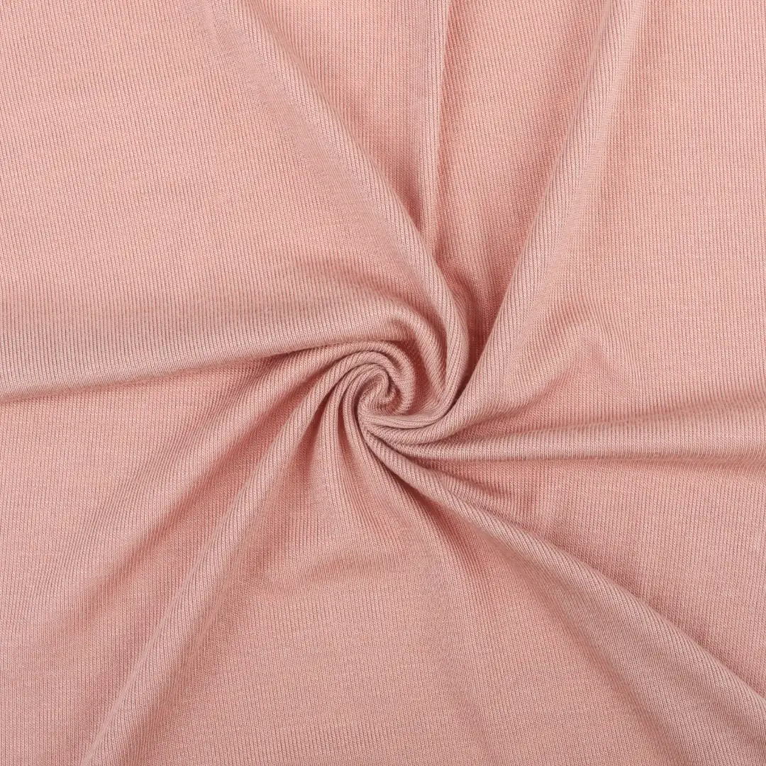 China Fabric for T-Shirt,Half-Zipper Cardigan (Sweater),Crop Top Pullover (Sweater),Dresses (Cardigan Button) (Sweater) Rib Knit Fabric Rayon Spandex pink color buy from China wholesaler bulk order at wholesale price free worldwide shipping Alibaba