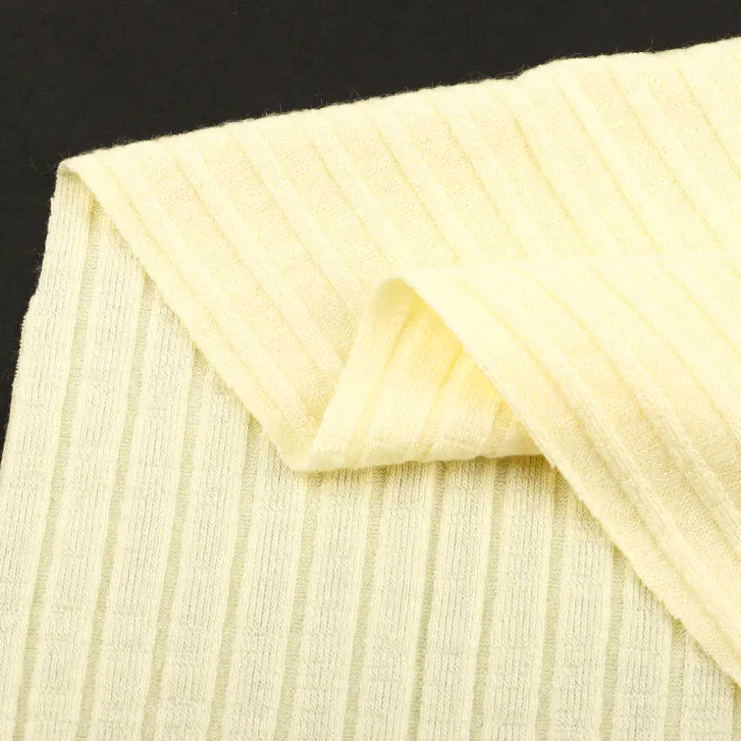 China Fabric for T-Shirt Rib Knit Fabric Rayon Spandex yellow color buy from China wholesaler bulk order at wholesale price free worldwide shipping Alibaba