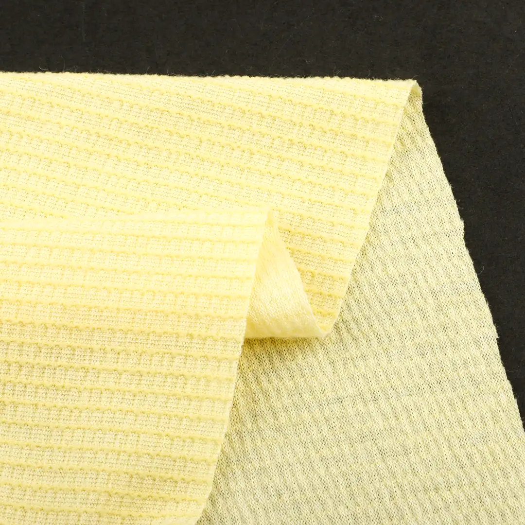 China Fabric for T-Shirt,Ladies Vest (Sweater),Open Cardigan (Sweater),Polo T-shirt (Sweater),Dresses (Cardigan Button) (Sweater),Skirt (Sweater) Crepe Knit Fabric Polyester Rayon Spandex yellow color buy from China wholesaler bulk order at wholesale price free worldwide shipping Alibaba