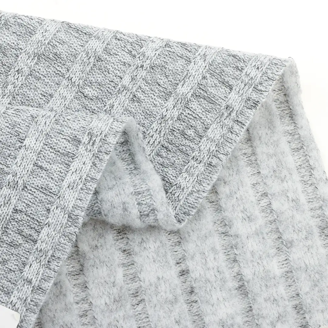 China Fabric for T-Shirt,Ladies Vest (Sweater),Knitted Jacket (Sweater),Polo T-shirt (Sweater),Hoodie  (Sweater),Dresses (Pullover) (Sweater),Skirt (Sweater) Hacci Knit Fabric Polyester Spandex grey color buy from China wholesaler bulk order at wholesale price free worldwide shipping Alibaba