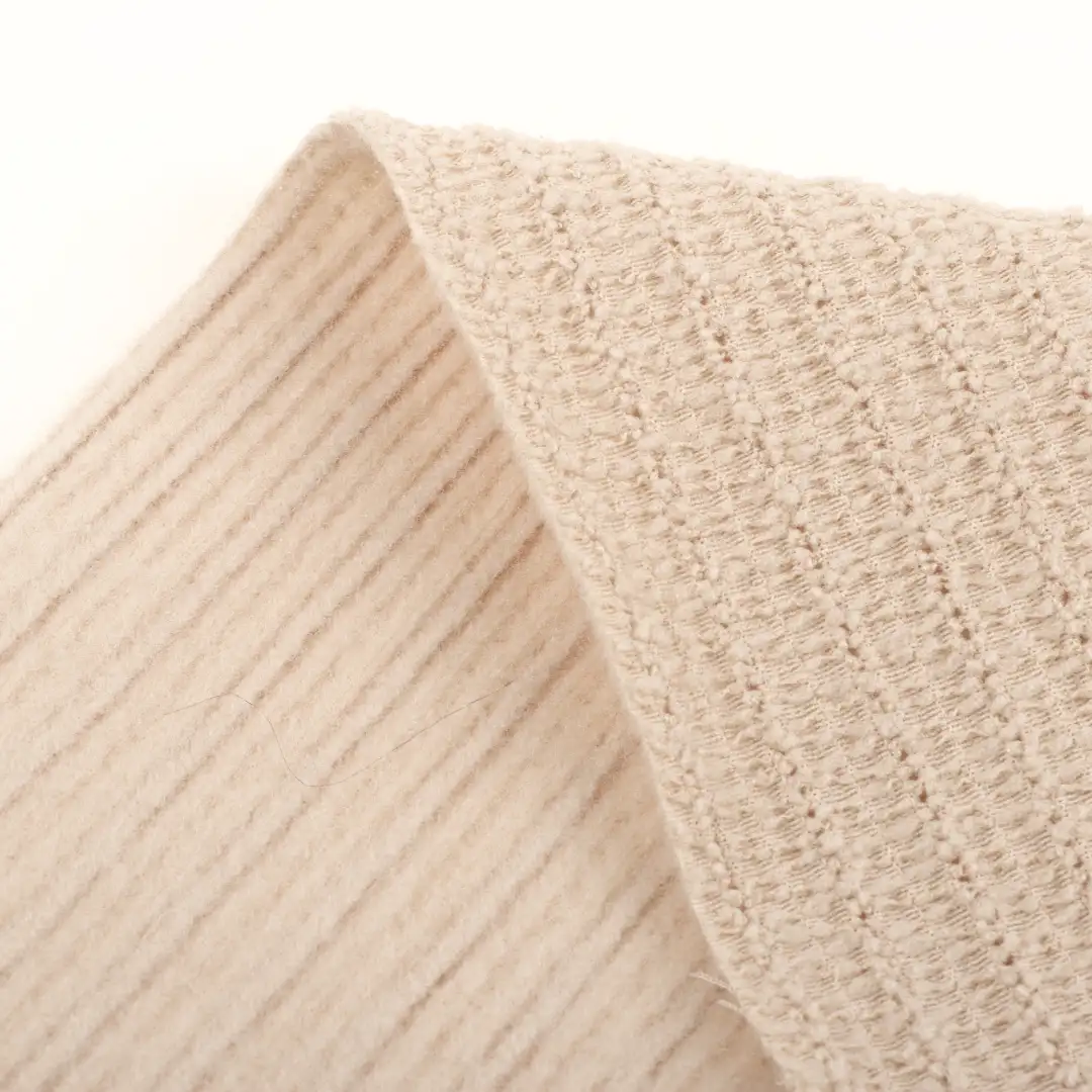 China Fabric for T-Shirt,Ladies Vest (Sweater),Hoodie  (Sweater),Dresses (Cardigan Open) (Sweater) Rib Knit Fabric Polyester Spandex Camel color buy from China wholesaler bulk order at wholesale price free worldwide shipping Alibaba