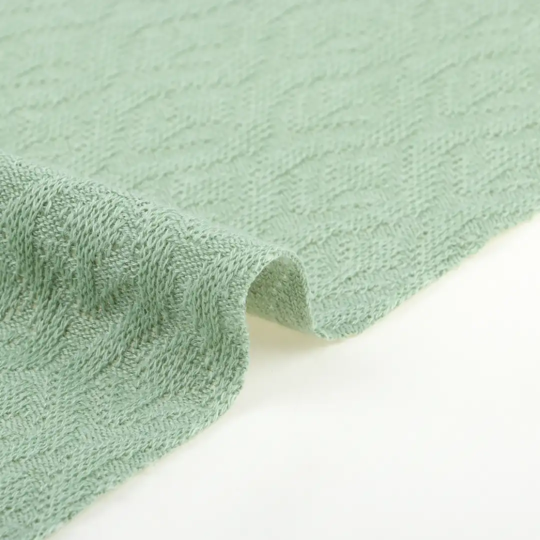 China Fabric for T-Shirt,Shirt Long Sleeve Button (Sweater),Crop Top Pullover (Sweater),Dresses (Pullover) (Sweater),Skirt (Sweater) Jacquard Knit Fabric Polyester Rayon Spandex green color buy from China wholesaler bulk order at wholesale price free worldwide shipping Alibaba