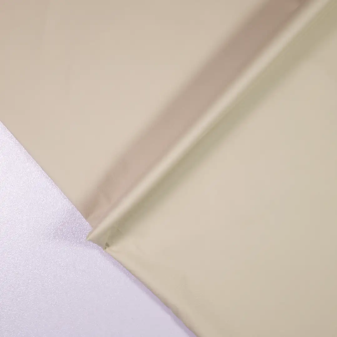 China Fabric for Down Jacket,Ski Suits Polyester Pongee Synthetic Woven Fabric Polyester Beige color buy from China wholesaler bulk order at wholesale price free worldwide shipping Alibaba