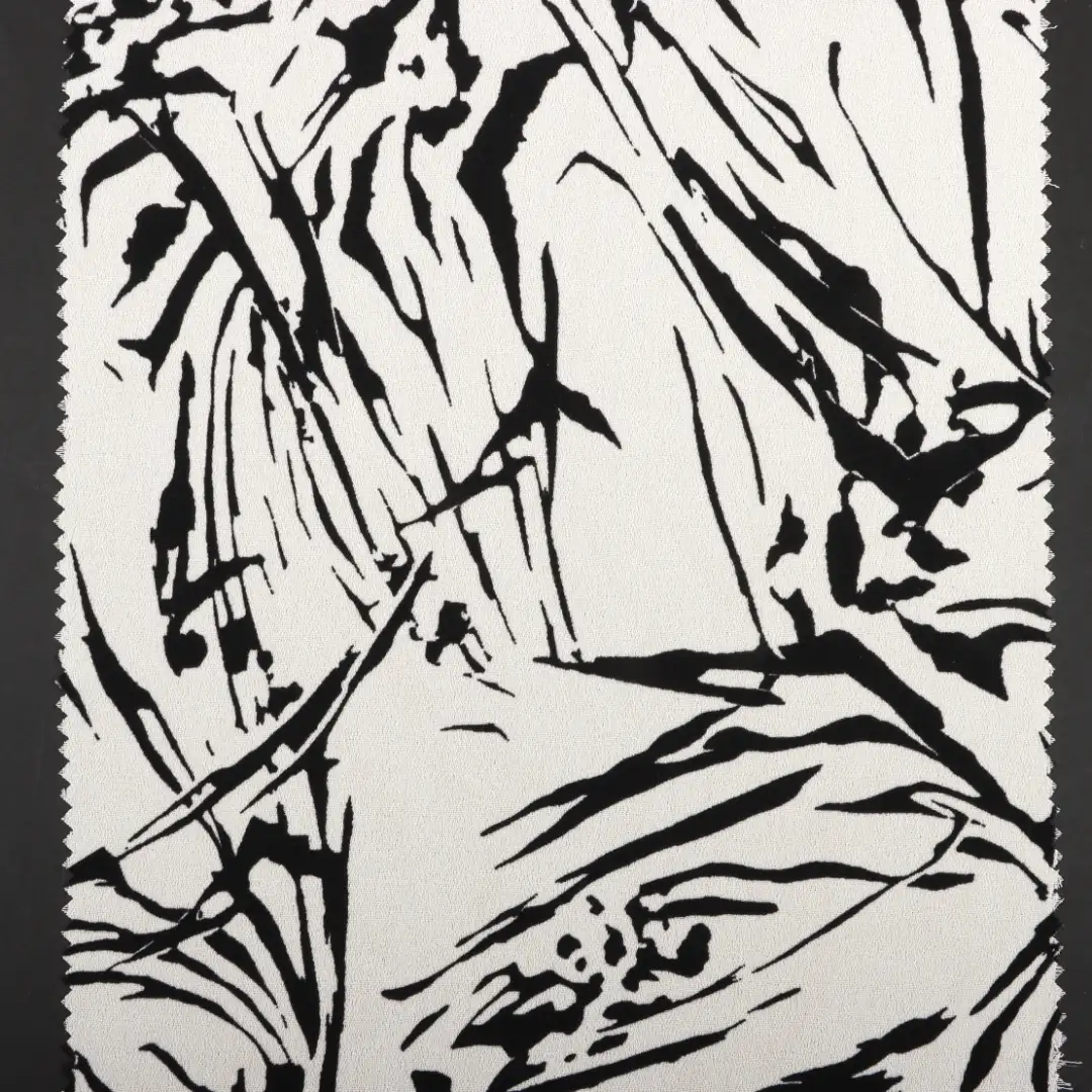 China Fabric for Blouse,Skirt,Women's Pants ,Skirt ,Wide Leg Trousers Polyester Crepe Synthetic Woven Fabric Polyester Black and White color buy from China wholesaler bulk order at wholesale price free worldwide shipping Alibaba