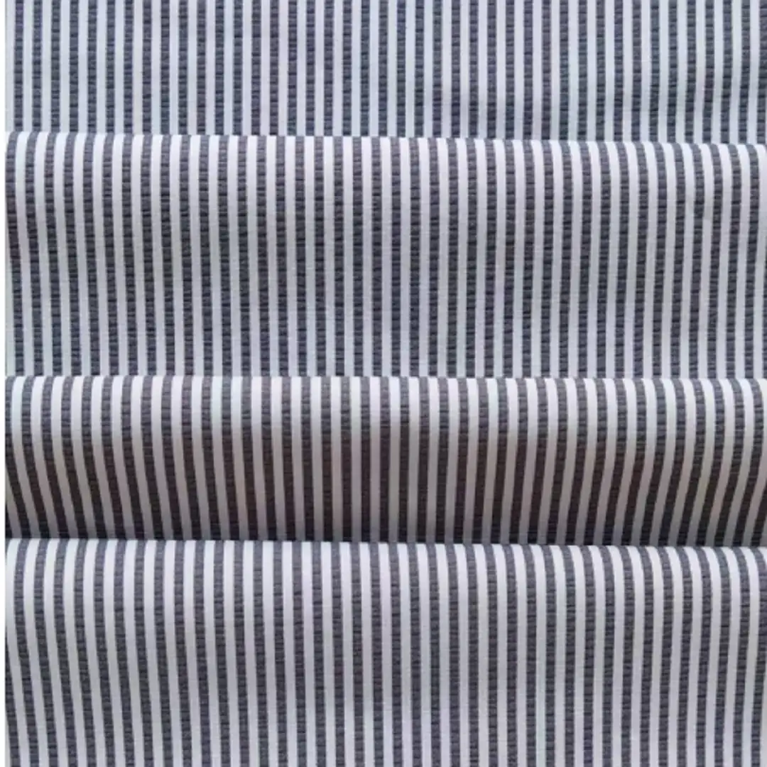 China Fabric for Pants,Jackets,Blazer,Light Jacket Polyester Cationic Woven Fabric Synthetic Woven Fabric Polyester Gray white vertical bar color buy from China wholesaler bulk order at wholesale price free worldwide shipping Alibaba