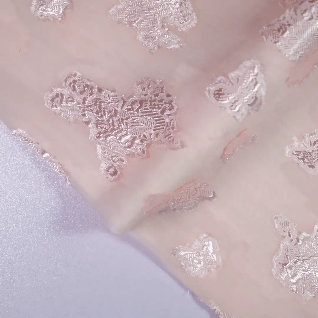 China Fabric for Shirt,Blouse,Crop Top Jacquard Woven Blended Fabric Polyester Cotton Pink color buy from China wholesaler bulk order at wholesale price free worldwide shipping Alibaba