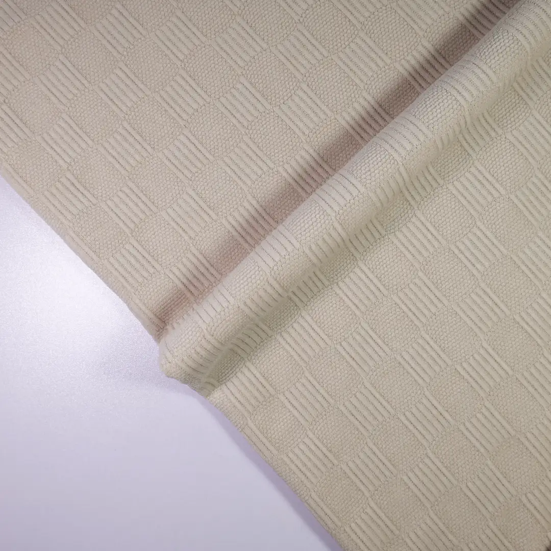 China Fabric for Pants,Jackets,Blazer,Skirt,Suit Jacquard Knit Fabric Polyester Spandex Beige color buy from China wholesaler bulk order at wholesale price free worldwide shipping Alibaba