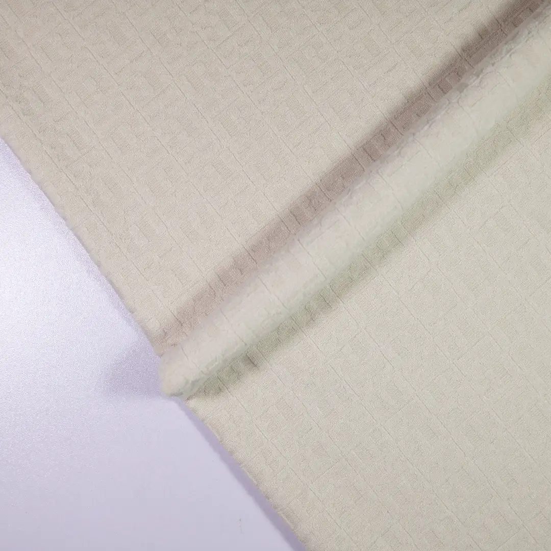 China Fabric for Pants,Full-Zipper Cardigan ,Knitted Jacket  Jacquard Knit Fabric Polyester Spandex White color buy from China wholesaler bulk order at wholesale price free worldwide shipping Alibaba