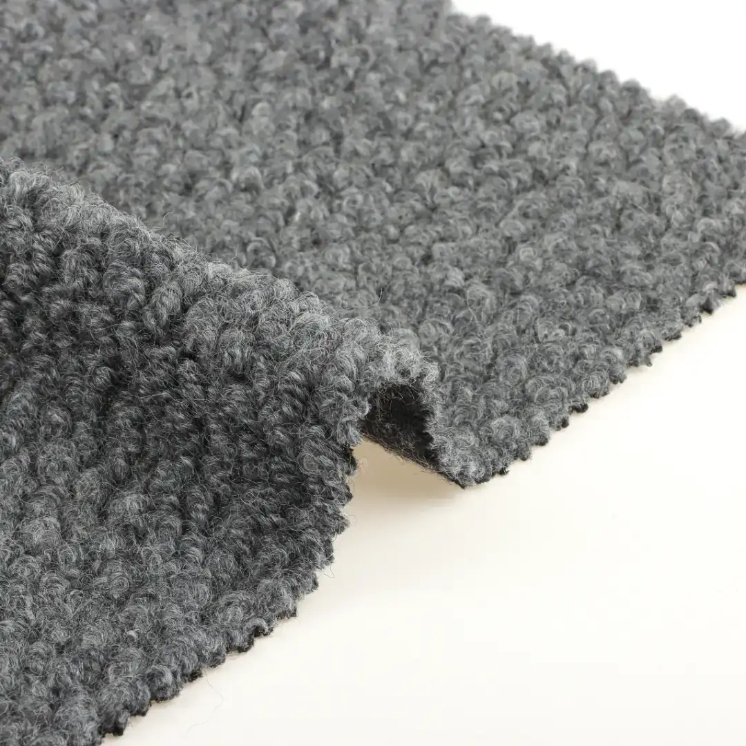 China Fabric for Jackets,Skirt,Hoodie,Overcoat,Suit Loop Pile Woolen Woolen Wool Polyester dark grey color buy from China wholesaler bulk order at wholesale price free worldwide shipping Alibaba