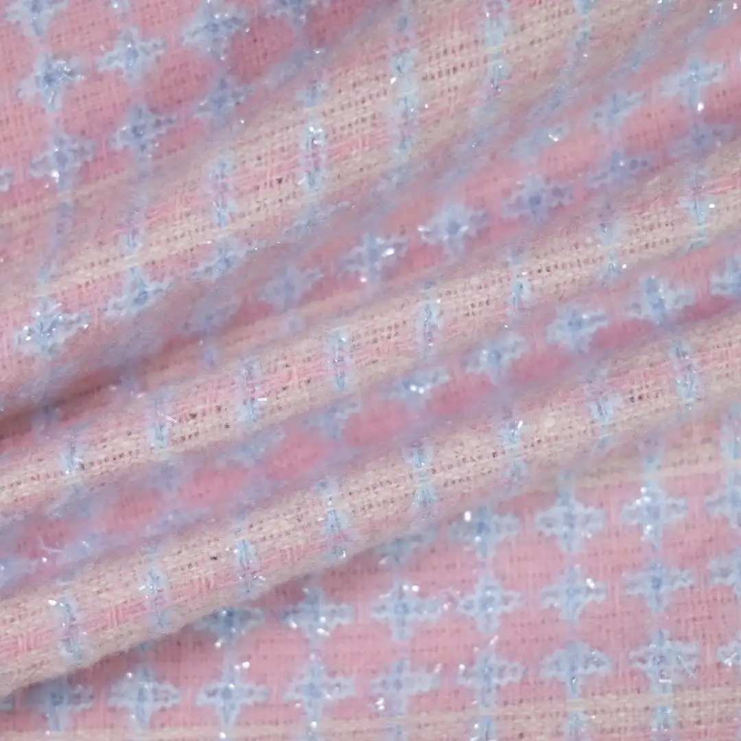 China Fabric for Blazer,Skirt,Overcoat,Suit,Uniform Chanel-Style Fabric Woolen Polyester Spandex Pink color buy from China wholesaler bulk order at wholesale price free worldwide shipping Alibaba
