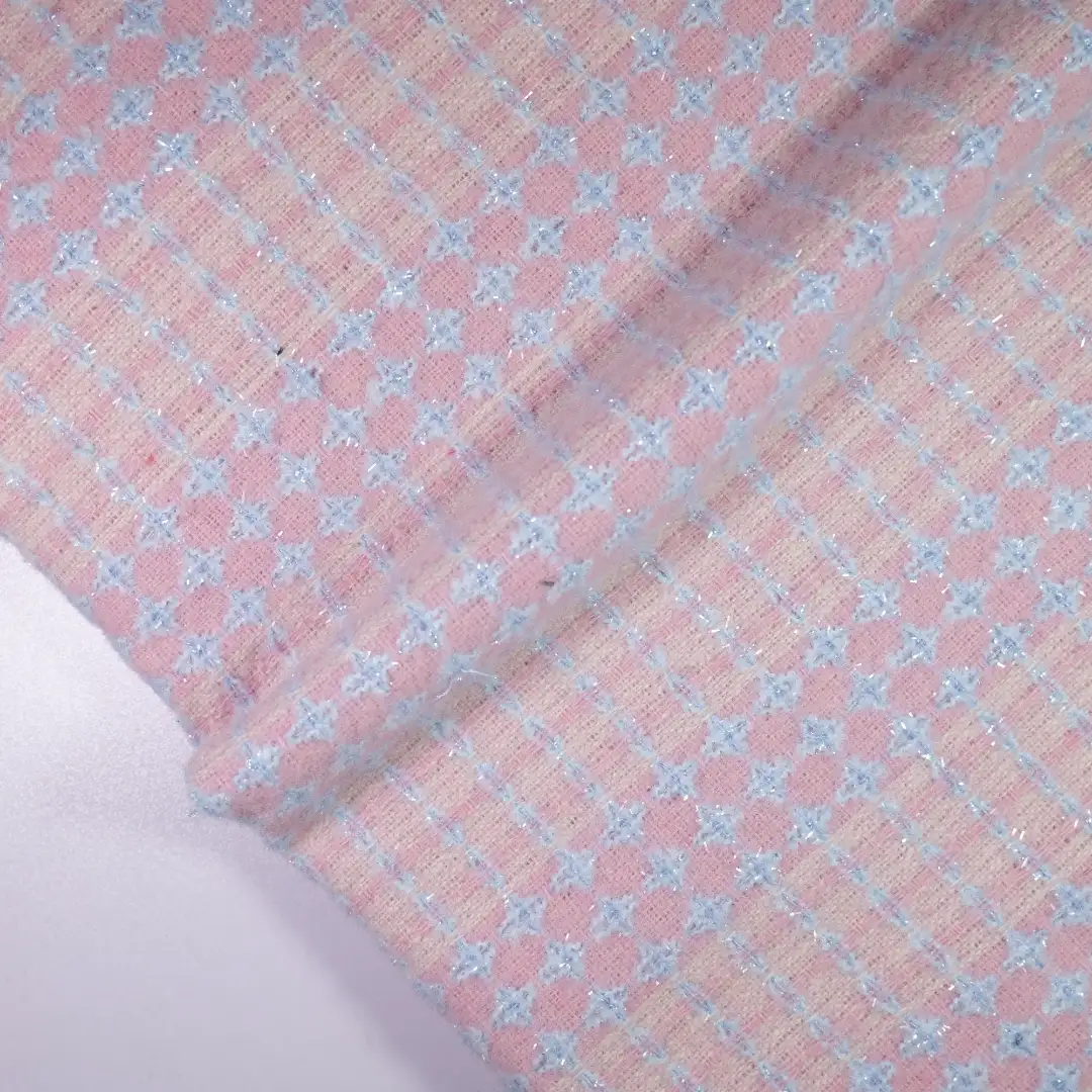 China Fabric for Blazer,Skirt,Overcoat,Suit,Uniform Chanel-Style Fabric Woolen Polyester Spandex Pink color buy from China wholesaler bulk order at wholesale price free worldwide shipping Alibaba