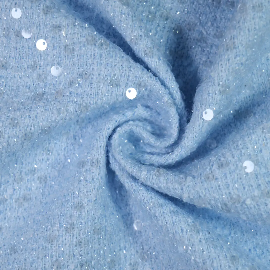 China Fabric for Jackets,Blazer,Overcoat,Suit Chanel-Style Fabric Woolen Polyester Wool Acrylic Blue color buy from China wholesaler bulk order at wholesale price free worldwide shipping Alibaba