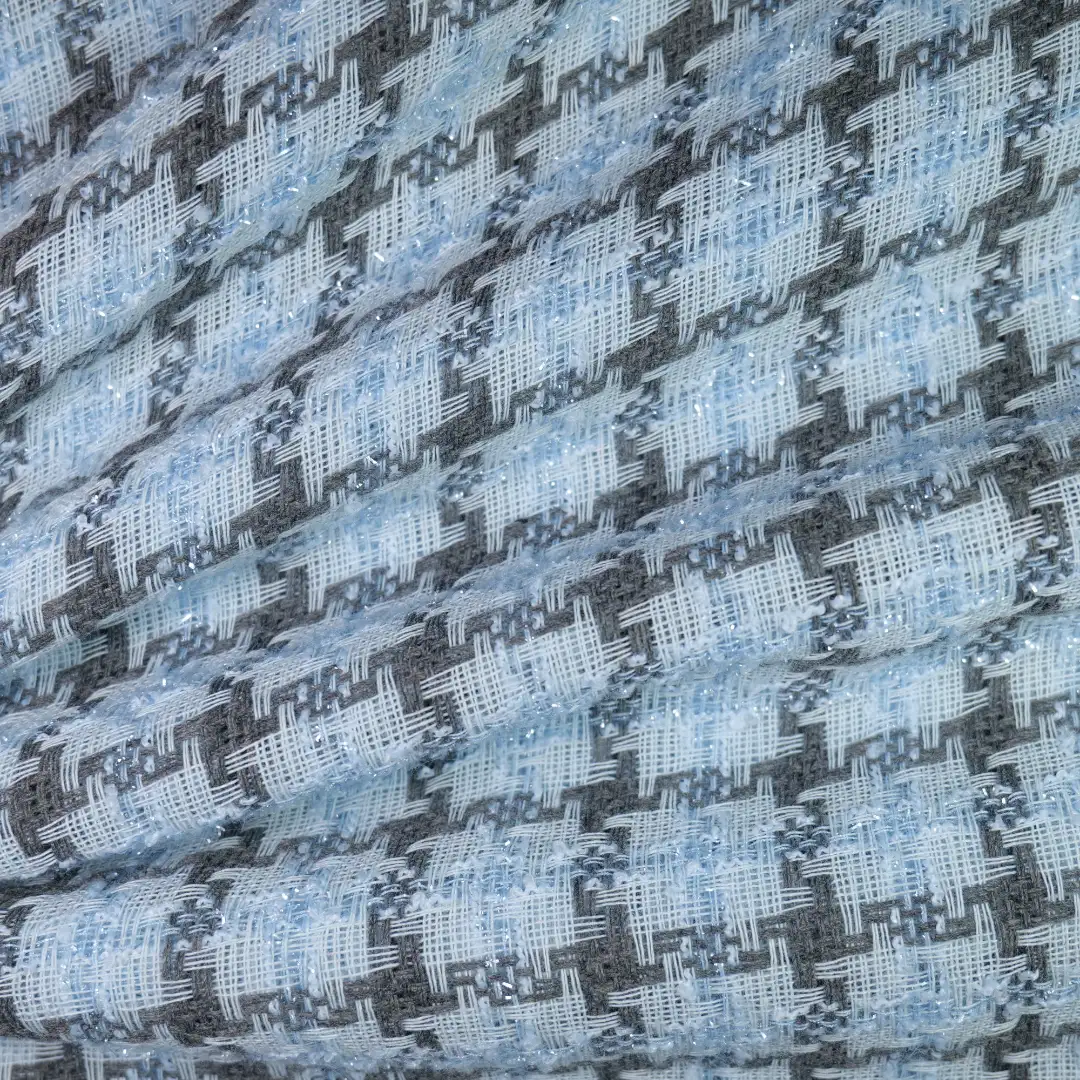 China Fabric for Blazer,Skirt,Overcoat,Suit Chanel-Style Fabric Woolen Polyester Wool Blue color buy from China wholesaler bulk order at wholesale price free worldwide shipping Alibaba