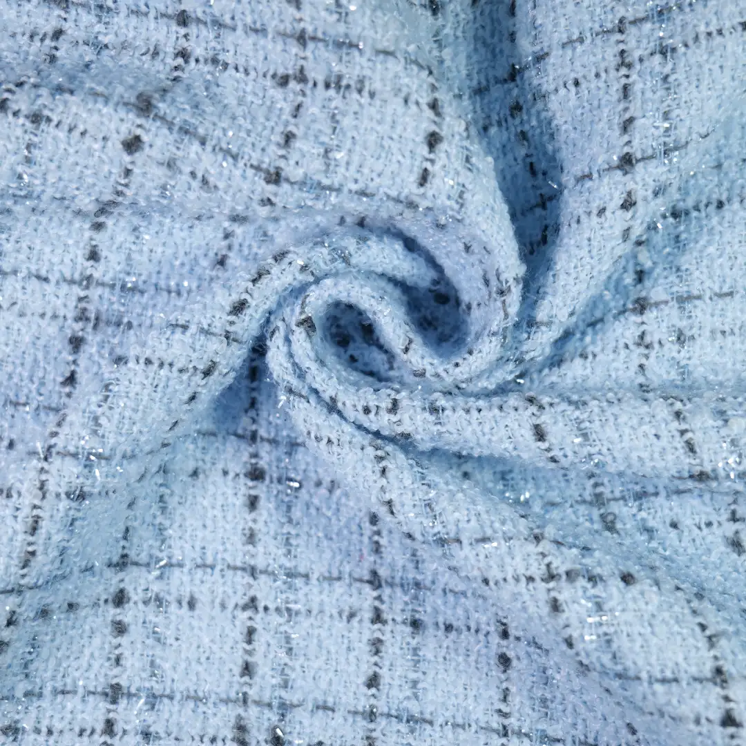 China Fabric for Jackets,Blazer,Overcoat,Suit Chanel-Style Fabric Woolen Polyester Wool Blue color buy from China wholesaler bulk order at wholesale price free worldwide shipping Alibaba