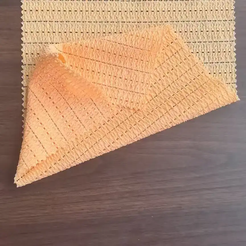 China Fabric for Hoodie,Dresses (Pullover) ,Ruffle Shirt Dress TC Yarn Dye Woven Blended Fabric Elastane Polyester orange color buy from China wholesaler bulk order at wholesale price free worldwide shipping Alibaba